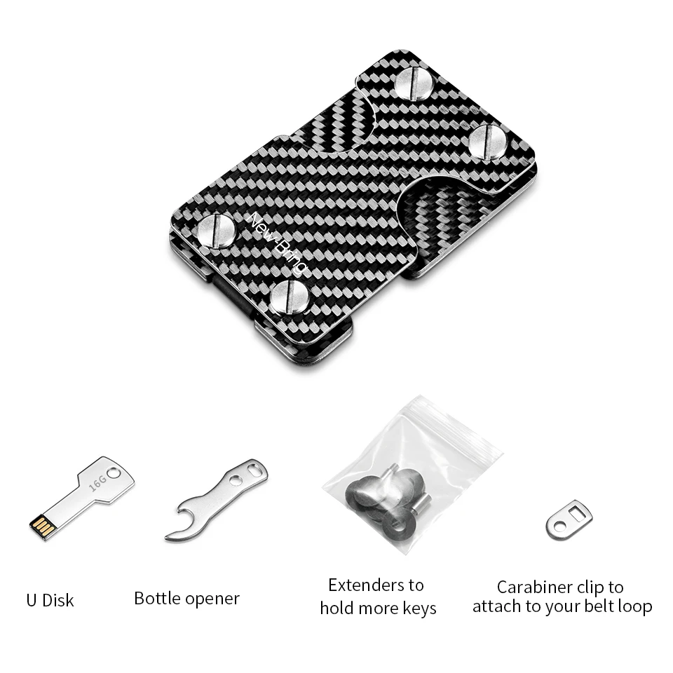 Carbon Fiber Credit Card Holder and Key Organizer With RFID Anti-thief Multi-functional Card Wallet Male U-disk include wallet card holder card holder credit card holder