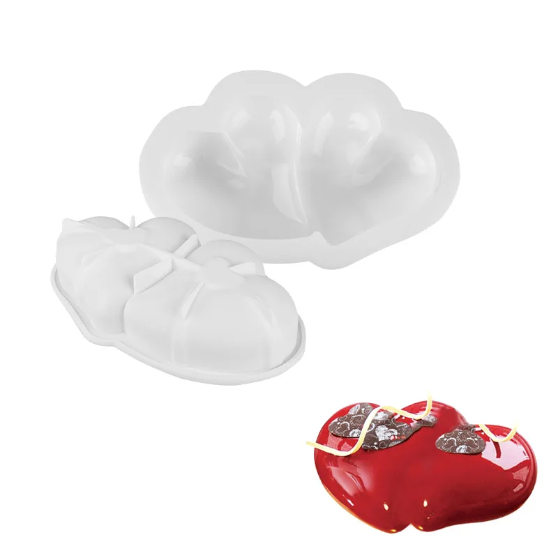 

Double Heart Shape Cake Mold 3D Silicone Molds for DIY Baking Dessert Mousse Kitchen Bakeware Tools Art Cake Form Tray Mould