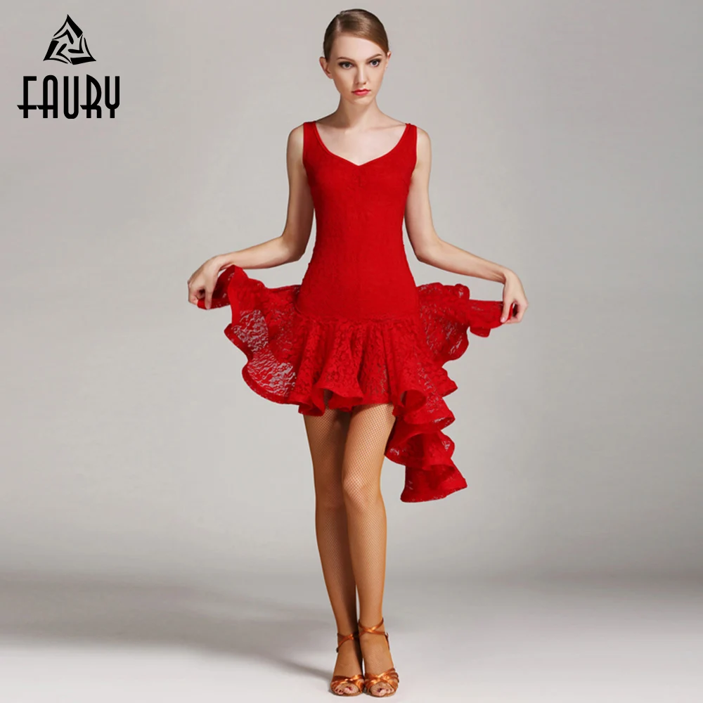 2018 High Quality Girls Latin Dance Dress Women Competition Salsa Performance Dresses Samba Salsa Perform Fitness Dancewear
