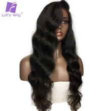 Luffy Body Wave Brazilian Glueless Full Lace Human Hair Wigs With Baby Hair For Black Women Non Remy Natural Color 130 Density