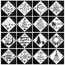 16 шт. в ассортименте стильные рождественские трафареты для рисования, шаблоны для пигментов, скрапбукинга, поделок, альбом, декор стен