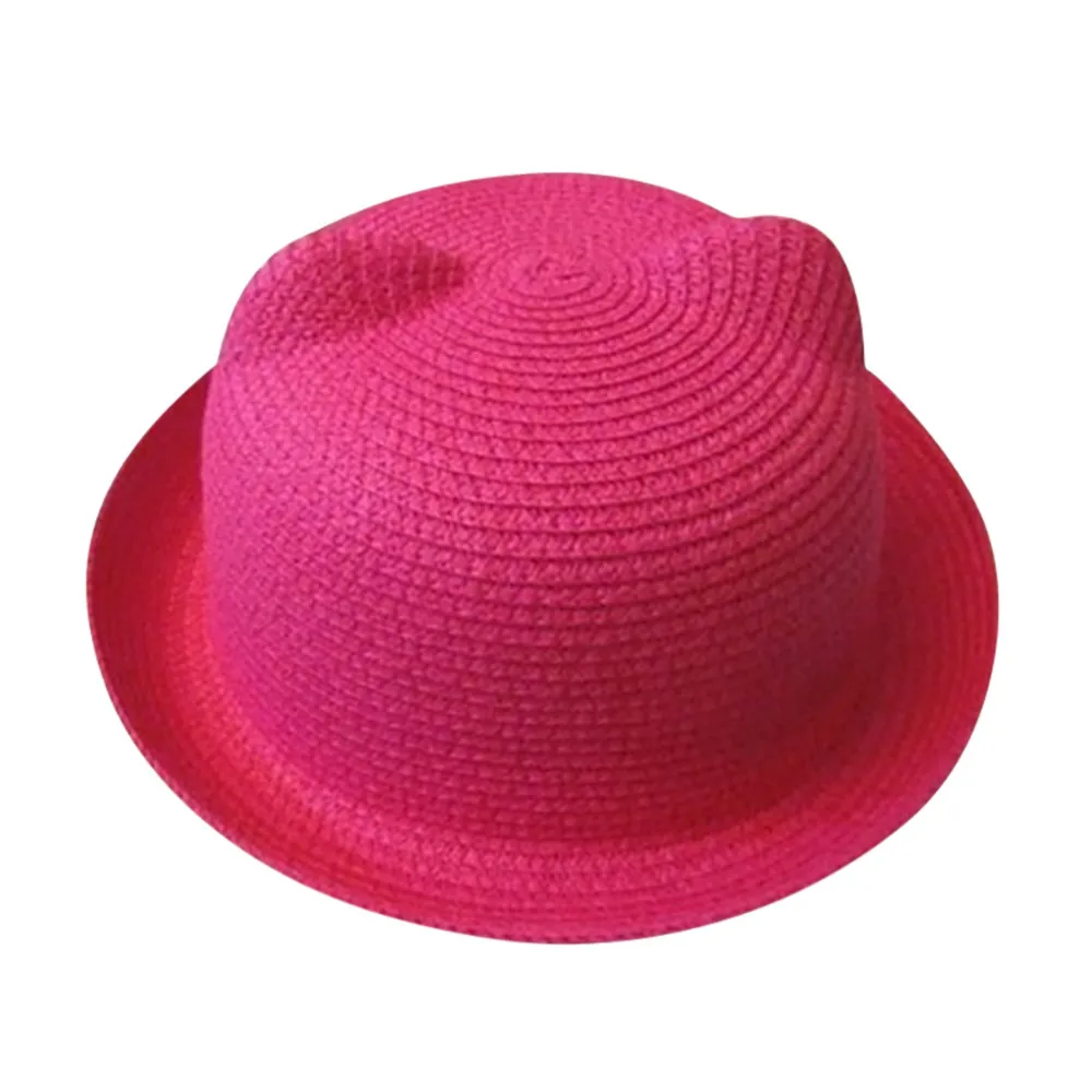 Соломенные шляпы, детские украшения для ушей, летняя детская Солнцезащитная шляпа для мальчиков и девочек