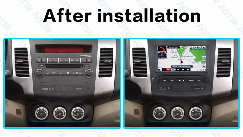 Sale Android 8.0 Car DVD player GPS Navigation for Mitsubishi Outlander 2006~2012 For Citroen C-Crosser for Peugeot 4007with WIFI 1