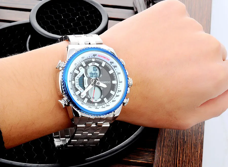 BOAMIGO Dual Display Wristwatches Men Digital Sport Watches Quartz Movement Man Watch Top Brand Luxury Time Module Relogio Uhren (4)