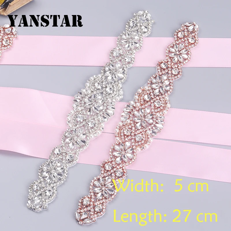 YANSTAR 1pcs Bridal Handmade Rhinestones Appliques For font b Wedding b font font b Dress b