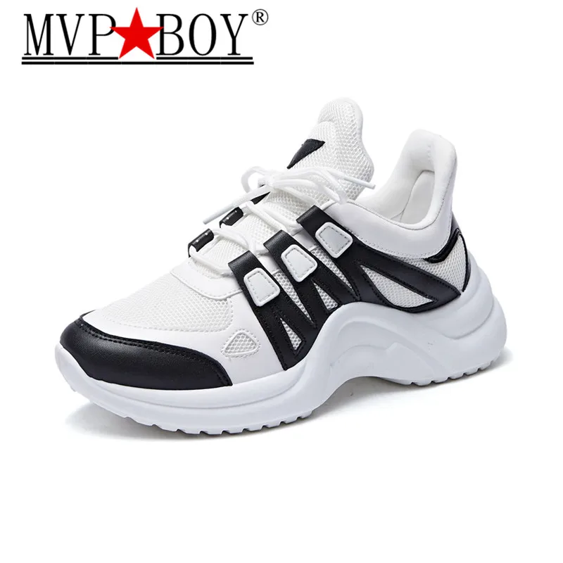 

MVP BOY Women Sneakers 2018 New Fashion Women Casual Shoes Trends Ins Female White Flats platform Spring Summer Lace Up Size