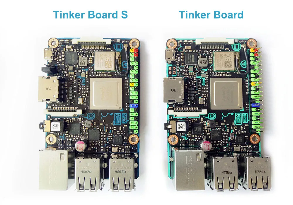 Плата ASUS SBC Tinker S RK3288 SoC 1,8 ГГц четырехъядерный процессор, 600 МГц Mali-T764 GPU, 2 Гб LPDDR3 и 16 Гб eMMC tinkerboard