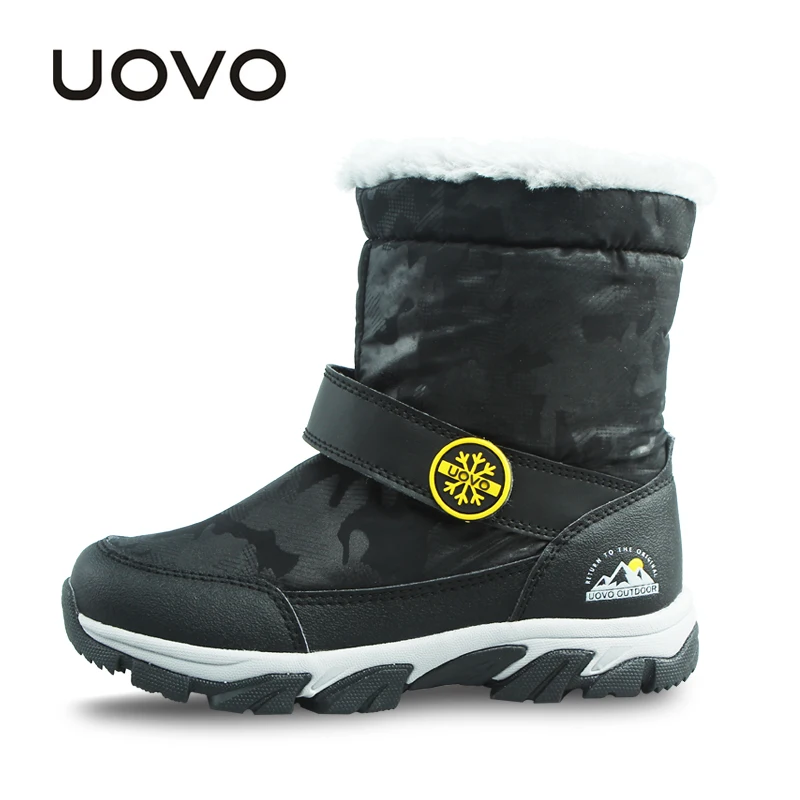 UOVO Дети Снегоступы Bottes Теплая Зима Ребенок Сапоги средний Икры для Мальчиков
