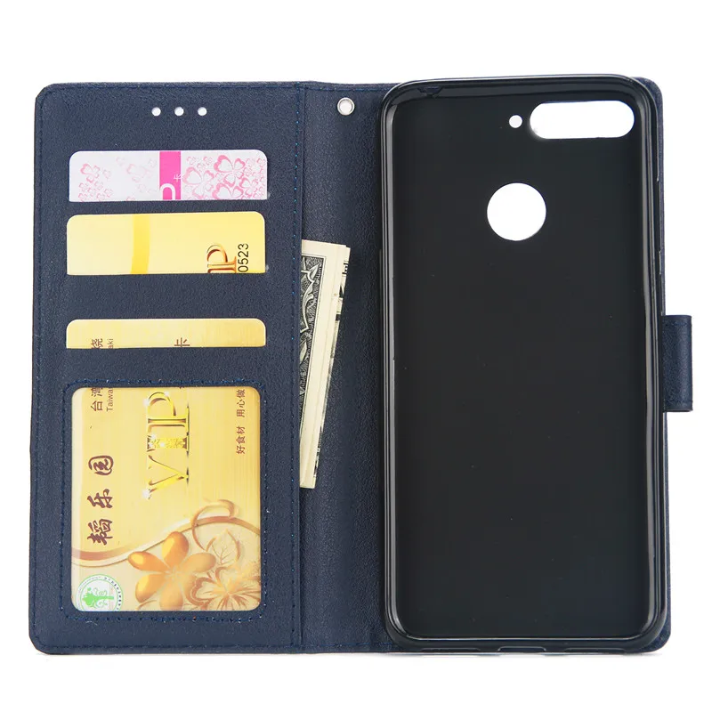 huawei pu case Huawei Honor 7A Pro Leather Case on for Huawei Honor 7A Pro Case Cover Classic Style Solid Color Flip Wallet Phone Cases Coque pu case for huawei