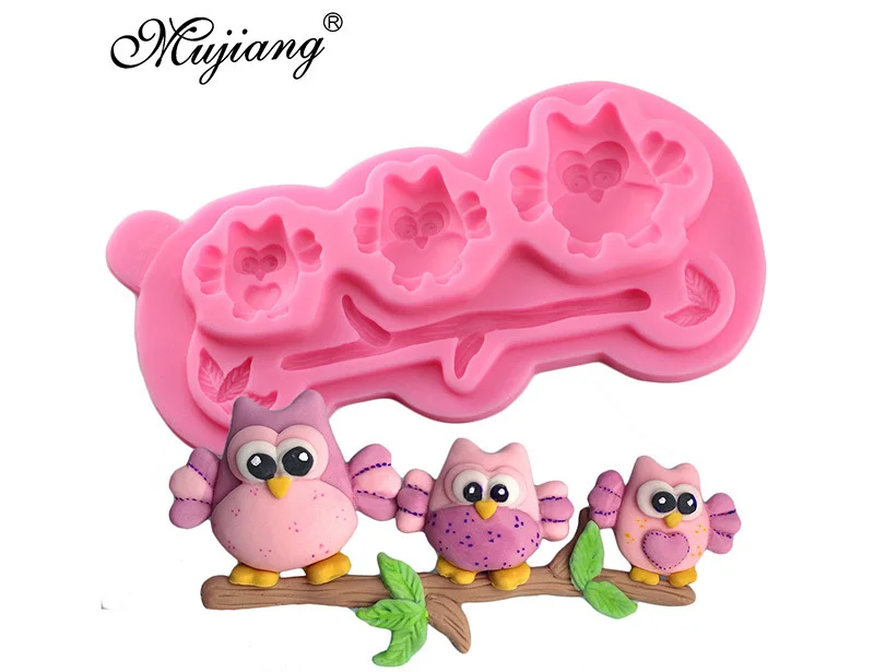 Mujiang 3D силиконовая форма для выпечки/сова для выпечки формы Детские вечерние инструменты для украшения тортов из мастики сахарные конфеты шоколадные формы из полимерной глины