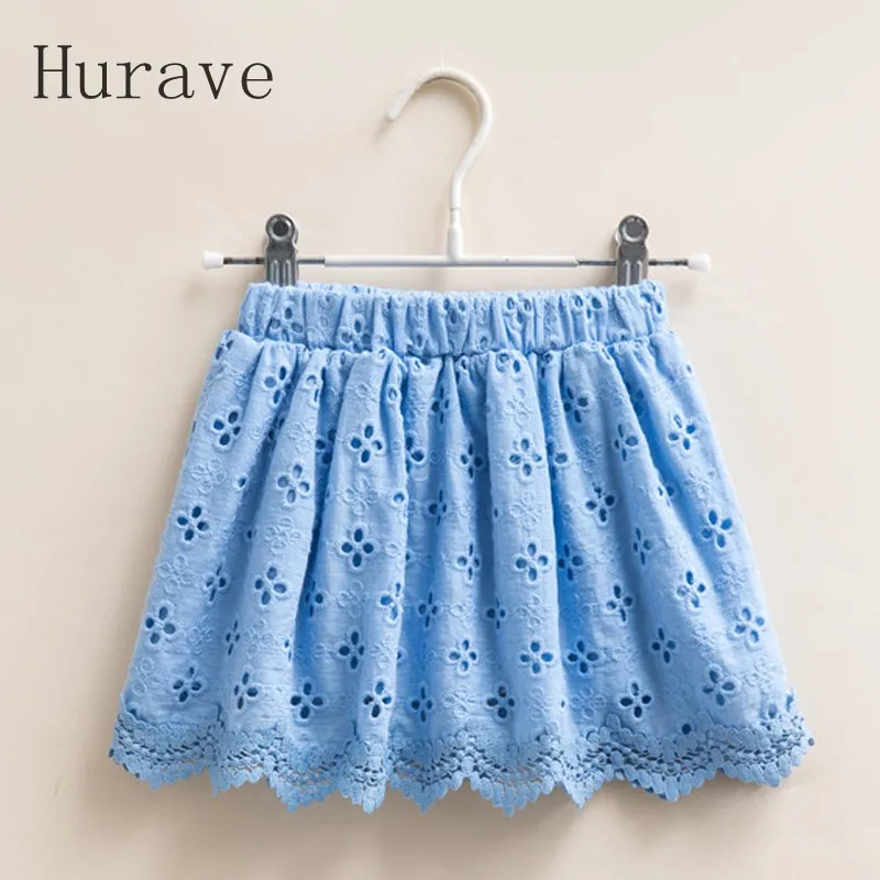 Hurave/летнее стильное платье для маленьких девочек с цветочной вышивкой; платье с эластичной резинкой на талии; модная новая детская повседневная одежда; платье