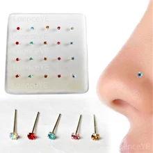 20 шт./упак. 925 стерлингового серебра 2 мм многоцветный пирсинг для носа прямой контакт гибкие l-формы ювелирные украшения для носа