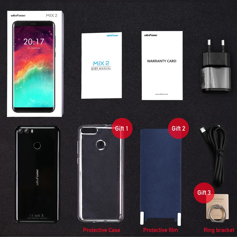 Оригинал Ulefone MIX 2 4 г Мобильный телефон Android 7 0 ГБ + 16 ядра смартфон Dual задней