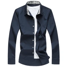 Large size men’s business shirt, high-quality brand pure color men’s shirt, spring and autumn long-sleeved shirt male 6XL7XL 8XL