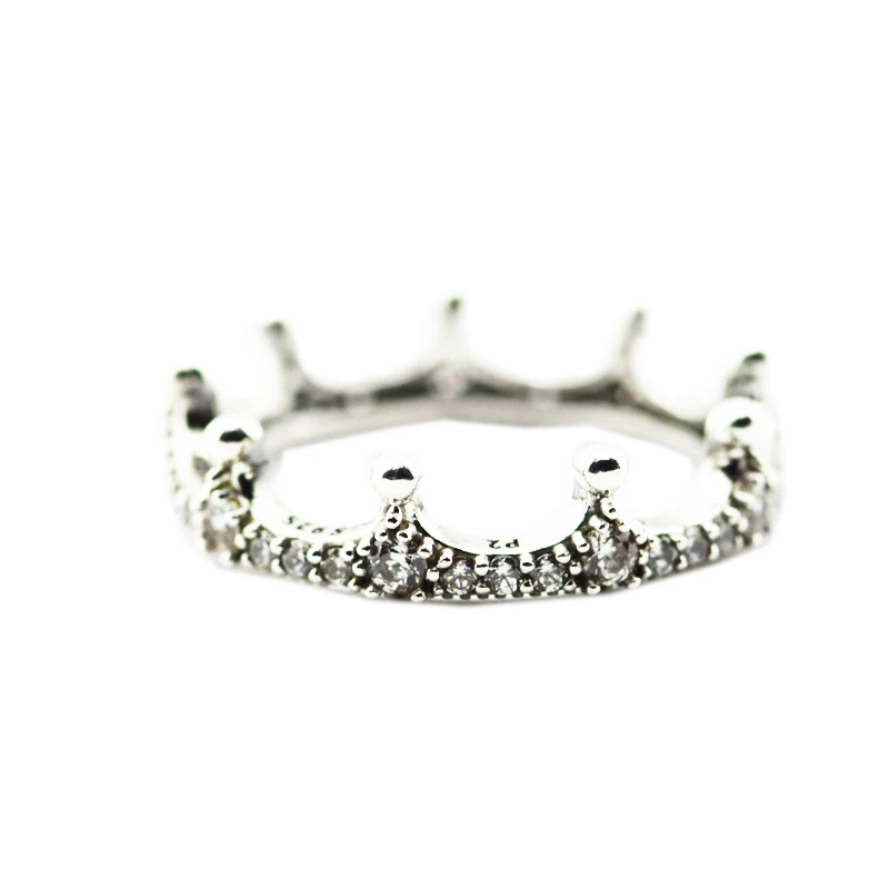 

Enchanted Crown Rings with Clear CZ 100% Authentic 925 Sterling-Silver-Jewelry Free Shipping