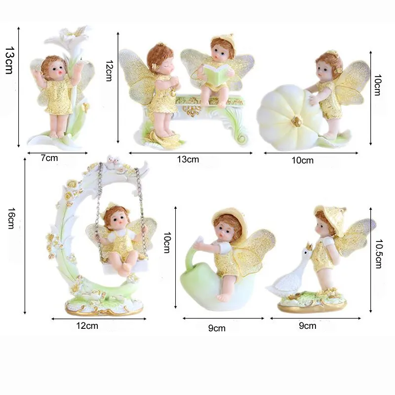 Красивые Креативные подарки для детей фигурка Ангела из полимера украшения из искусственной смолы домашний декор сказочные фигурки Цветочные феи
