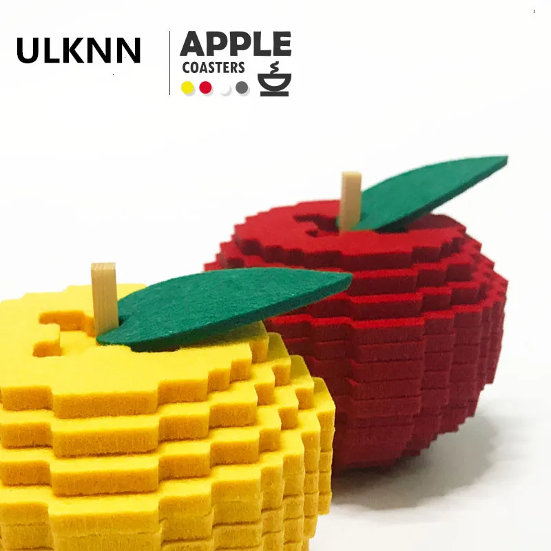 Милые войлочные подставки сделай сам для обеденного стола в стиле Apple напитков