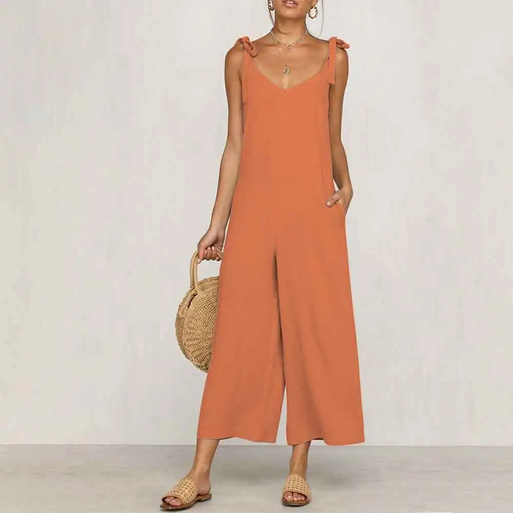 Summer Women's Loose Strapless Sexy Jumpsuit Backless Women's Sleeveless Jumpsuit Autumn Fashion Wide Leg Solid Color Jumpsuit (8)