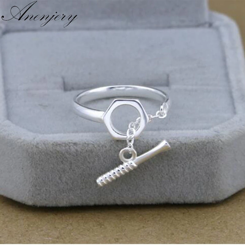 Anenjery personalidad esterlina 925 Plata geométrica uñas ajustable anillos para las mujeres joyería anillos anel S R303|Anillos| - AliExpress