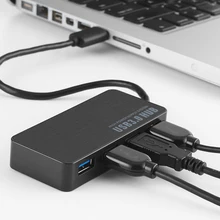 Высокоскоростной USB 3,0 концентратор 4 порта мультихаб разветвитель удлинитель с внешним адаптером питания для Mac OS ноутбук ПК мини usb-хаб