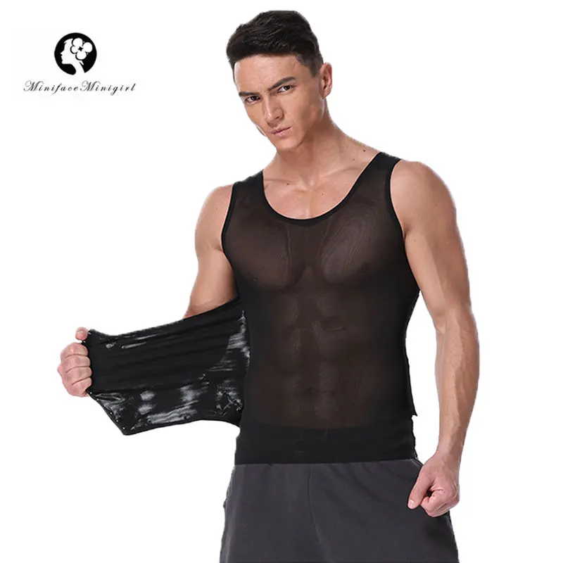 

Minifaceminigirl Men's Elastic Sculpting Vest Thermal Compression Base Layer Slim Compression Muscle Tank Shapewear Tummy Shirts