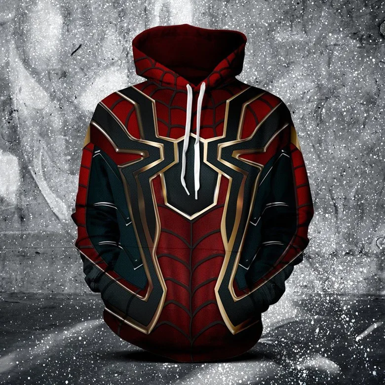 

SzBlaZe Steel Spider-Man 3D Print Casual Hoodies the Super Hero film Sweatshirt With Cap The Avengers Autumn Pullovers Clothing