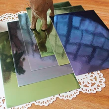 А4 зеленые градиентные зеркальные глянцевые бумажные карточки вечерние подарочные карты декор DIY Скрапбукинг бумажный пакет
