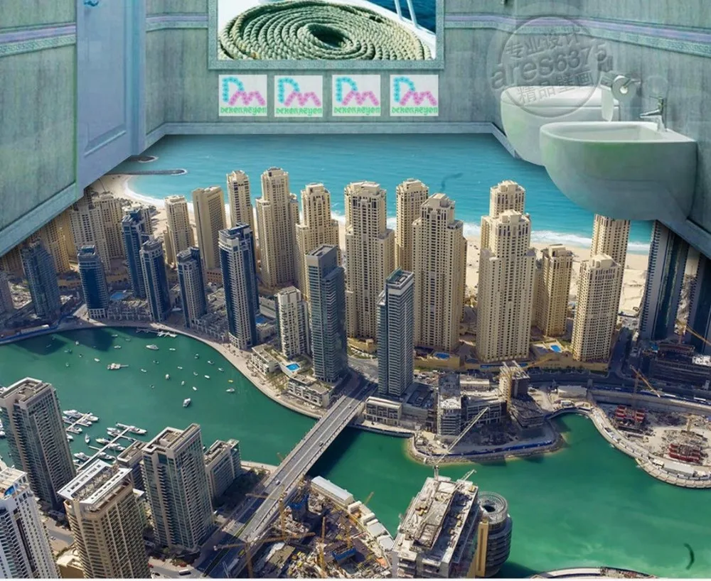 Европейский стиль здания фото обои для пола стены на заказ 3d ПВХ