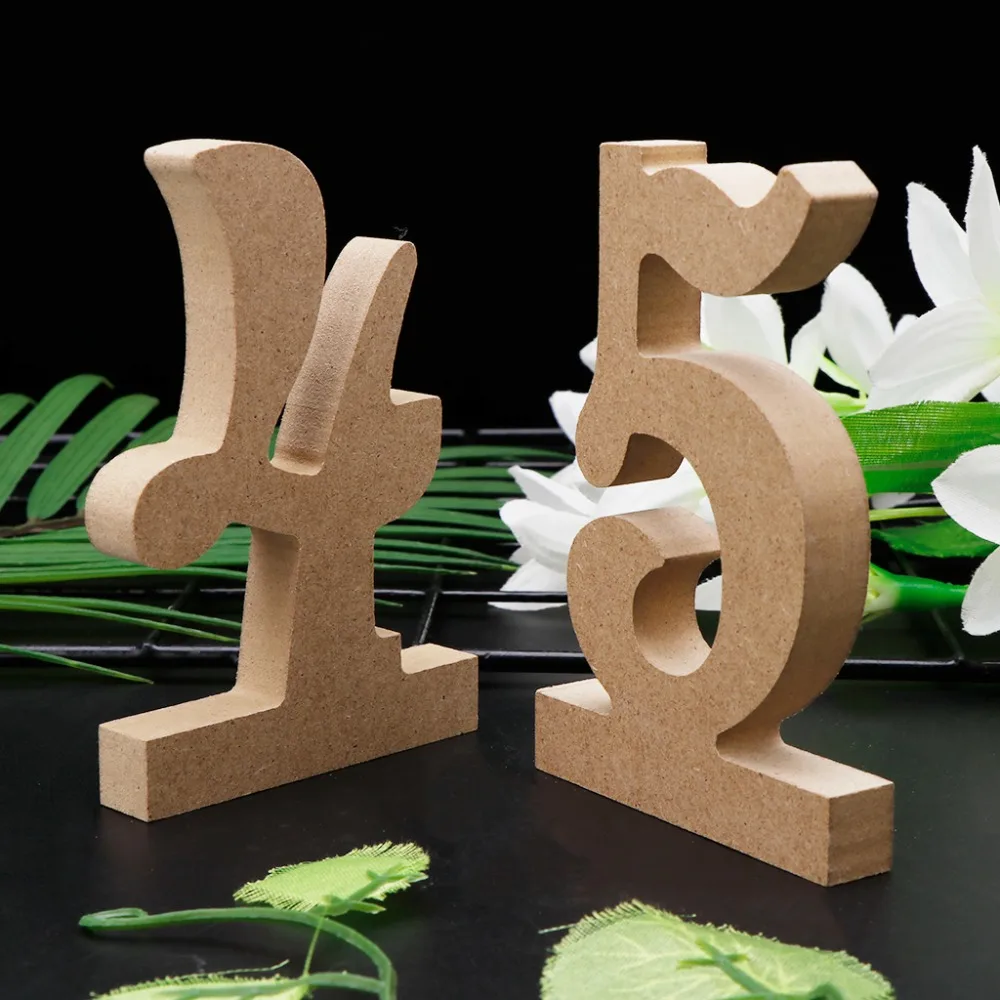 OOTDTY 1-10 деревянные MDF настольные номера с подставкой для дня рождения, свадьбы, вечеринки, украшения для дома DIY
