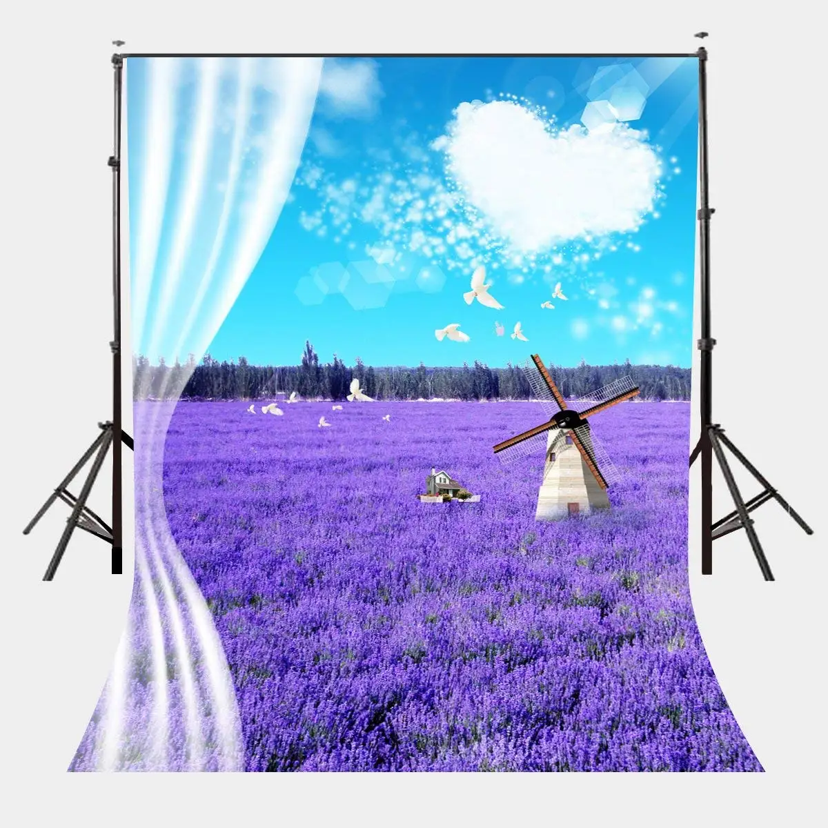 

150x220cm Comfortable Outdoor Scene Backdrop Endless Lavender Fields Photography Background