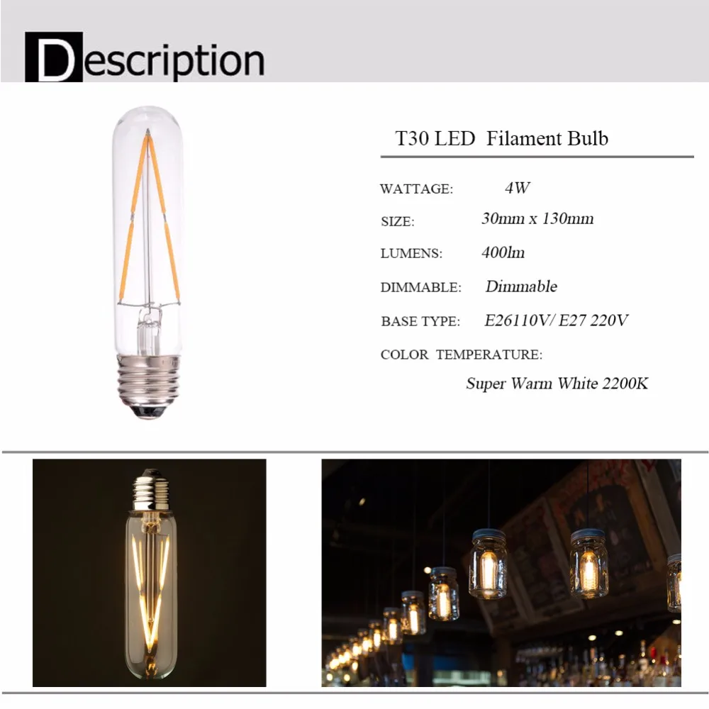 5 шт T20 T30 T45 лампада led Ретро нить накаливания свет e27 e12 светодиодные лампы накаливания Новинка Lights Декор для дома