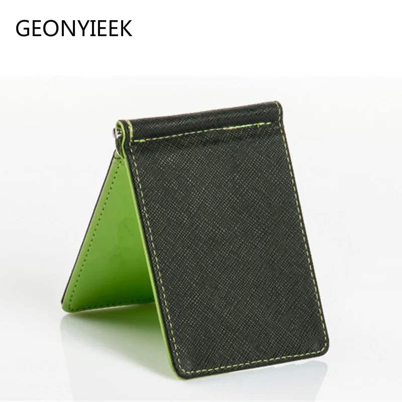 Leather Men font b Money b font font b Clip b font Wallet Solid Male Purses