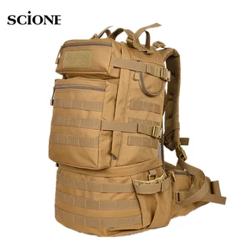 

50L Travel Military Tactical Backpack Men Bag Sports Ruckpack Army Shoulder Bags Camping Outdoor Hiking Mochila Molle XA687WA
