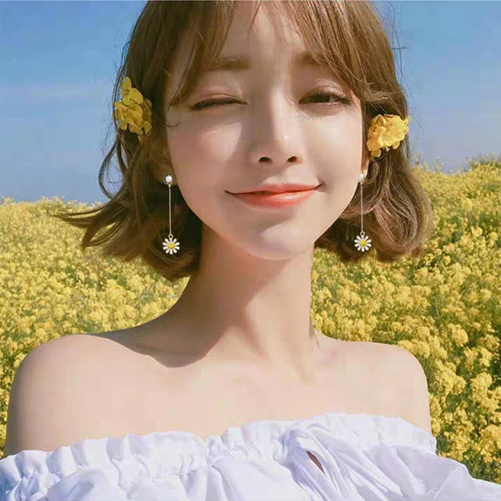 Temperament beautiful flowers stud earrings fashion metal stud earrings female sunflower flowers stud earrings for woman Jewelry Elegant Gift (7)