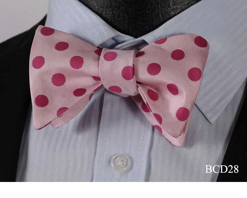 Клетчатый Шелковый галстук-бабочка в горошек для свадьбы# BCD2 Классические Тканые вечерние мужские свадебные