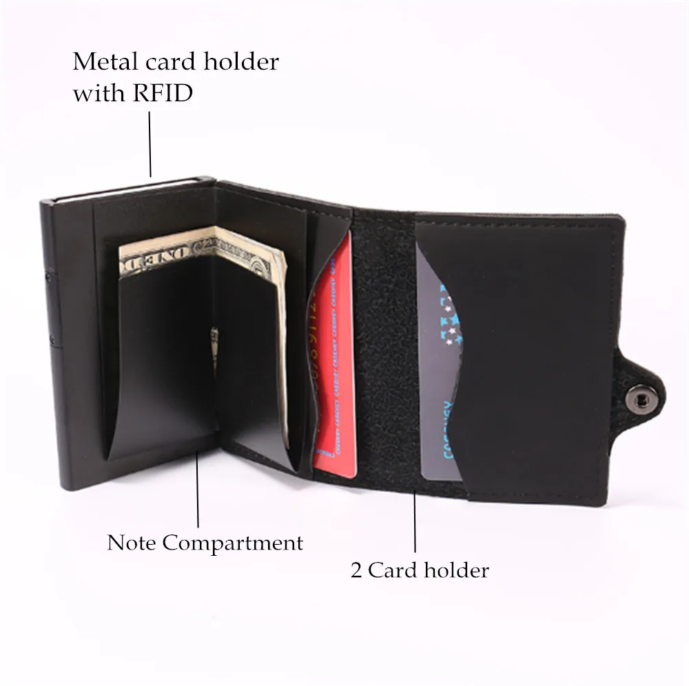 BISI GORO/2019 новый стиль унисекс алюминий ID кредитной держатель для карт с RFID Винтаж анти защиты Блокировка бумажник путешествия металлический