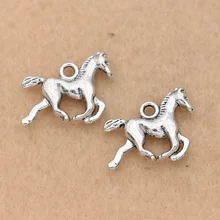 10 шт античные с серебристым покрытием бег подвеска в виде лошади для самостоятельного изготовления ювелирных изделий Ремесла очарование ручной работы 15x20 мм