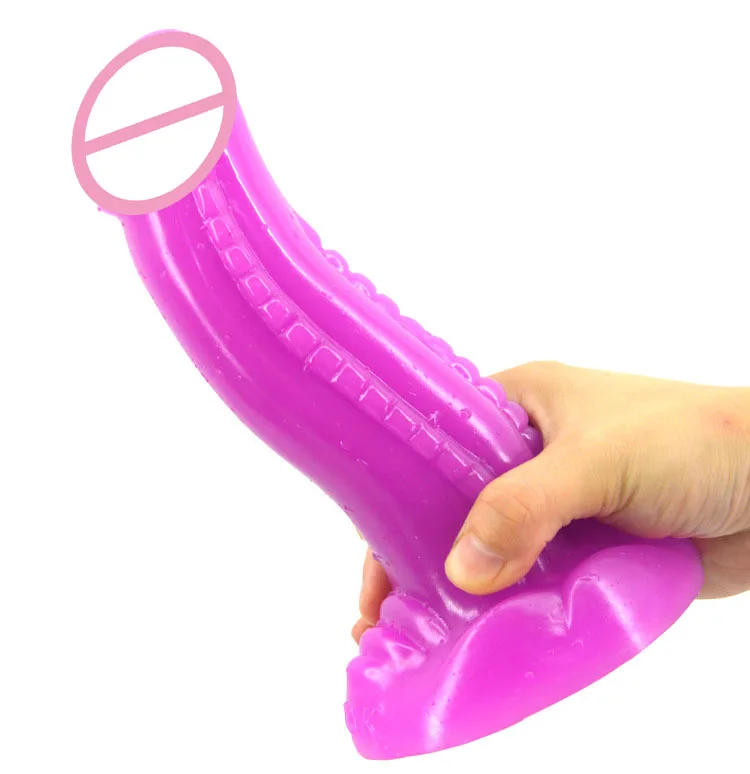bending big dildo realistic animal dildo suction cup female Masturbation fake penis with Granule vaginal stimulate sex toys