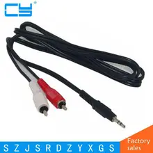 New 5FT 1.5M 3.5mm Male Jack to AV 2 RCA Stereo Music Audio Cable for MP3 Pod phone TV Audio Sound Speakers