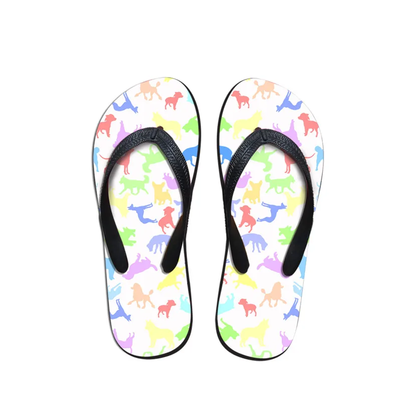 CC3377AB WHEREISART шлёпанцы для женщин Летняя мода мягкая подошва сланцы для Кошка Собака печатных повседневные пляжные ботинки пляжные шлепанцы - Цвет: CC3377AB