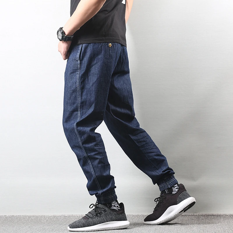 Модная уличная одежда, мужские джинсы, винтажные дизайнерские свободные брюки-карго, hombre, джинсовые шаровары, хип-хоп джинсы, Мужские джинсы для бега