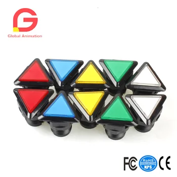

5 Colors Arcade Button 10 Piece/lot Triangle LED Illuminated Push Buttons With Micro Switch For Arcade Machine Games Kits Parts