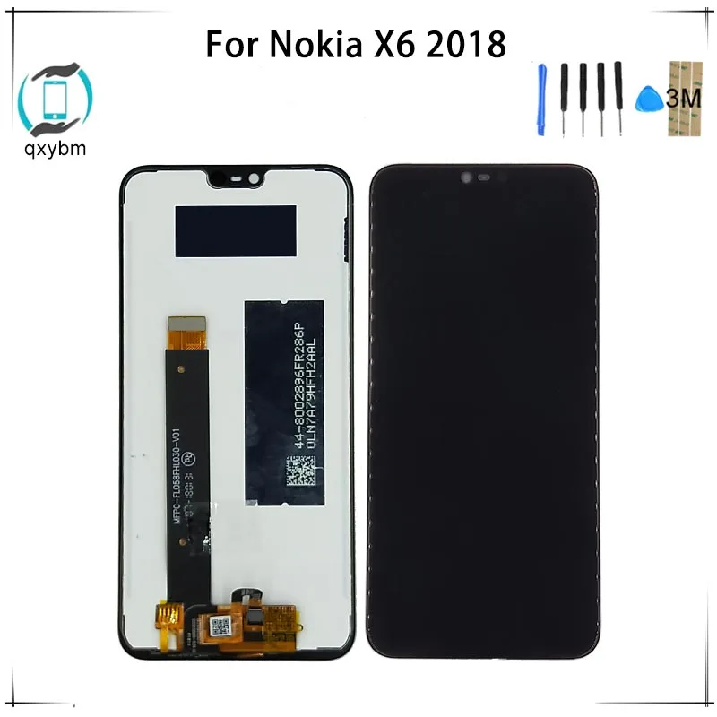 

5.8" For Nokia X6 2018 LCD Display Touch Screen Digitizer Assembly For Nokia X6 Screen Replacement Parts with 3M Sticker tool