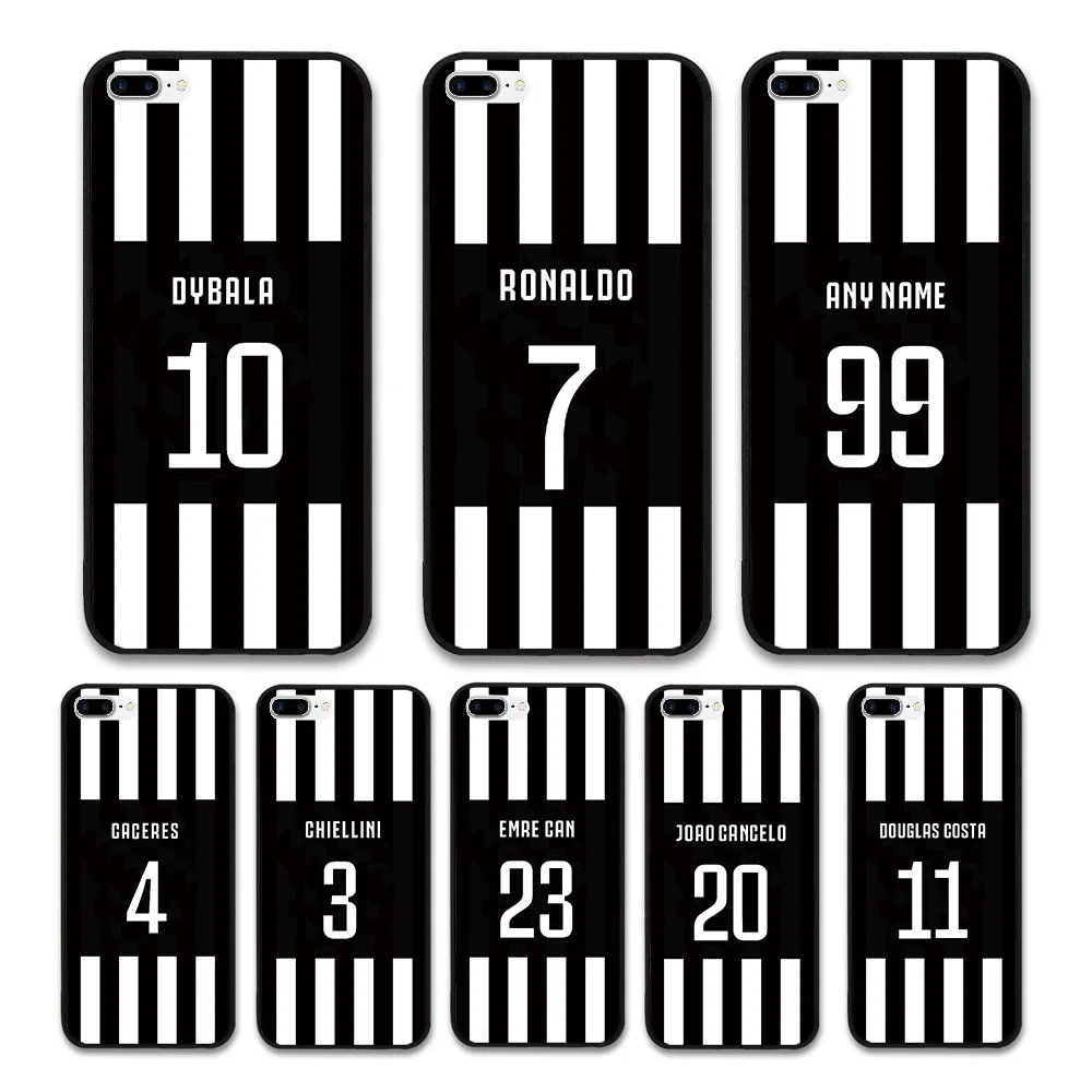 

European Football RONALDO DYBALA KEAN juven FC Jersey style Custom Names and Numbers case for iPhone 7 Plus 8 Plus Phones cases