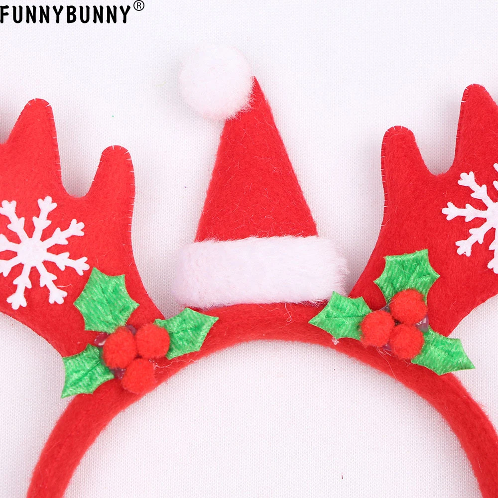 FUNNYBUNNY Kid Lady Christmas Xmas Reindeer Deer Long Antler Ear Party Hair Band Headband
