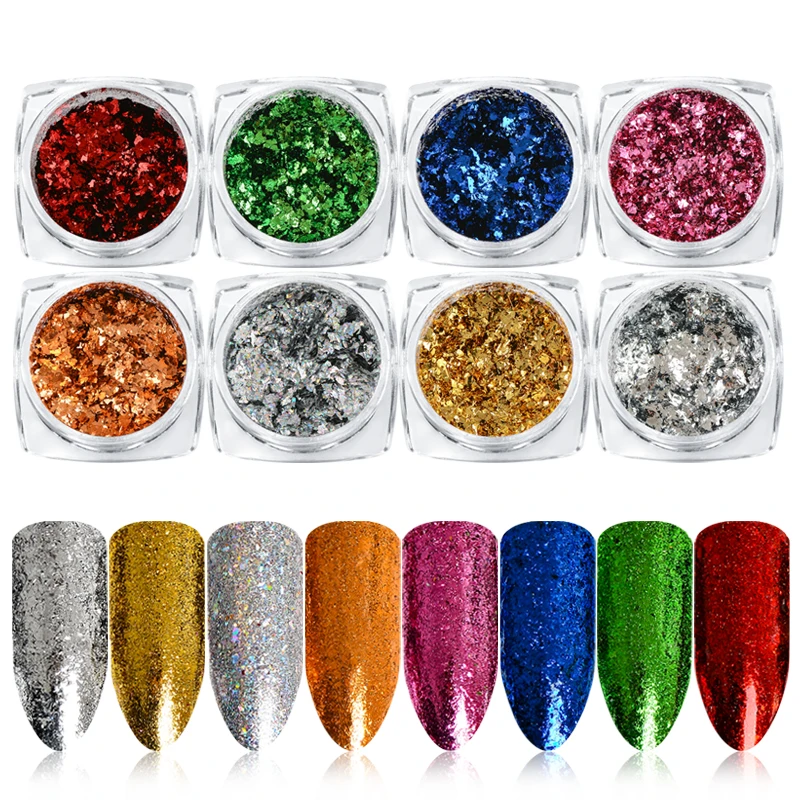Mtssii Хамелеон волшебное зеркало блеск для ногтей хлопья блестки порошок золото серебро красный Нерегулярные блестки Маникюр украшения для ногтей