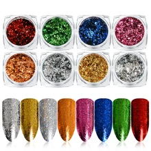 Mtssii Хамелеон волшебное зеркало блеск для ногтей хлопья блестки порошок золото серебро красный Нерегулярные блестки Маникюр украшения для ногтей