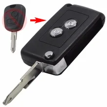 Изменение 2 Кнопки Складной Ключ Пустой Дистанционного Чехол Для Peugeot 206 306 406 Флип Ключевых Оболочки с логотипом