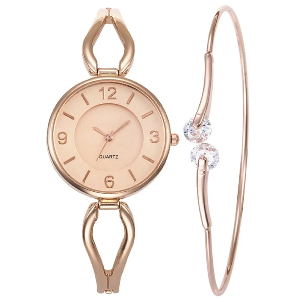 

Fashion Women's Watch Quartz Watch Bracelet Two Pieces A Set Popular Watch For Girls Friends