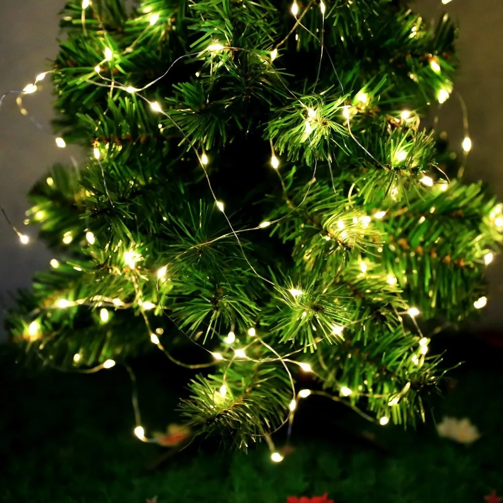 

Led light string color Christmas lights outdoor decorative lighting 10 meters battery style led copper wire holiday lights